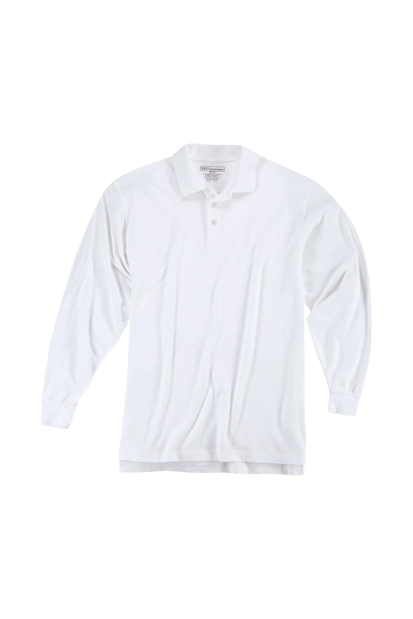 Tactical Polo Shirt, 100% Cotton, Button, White, 2XL